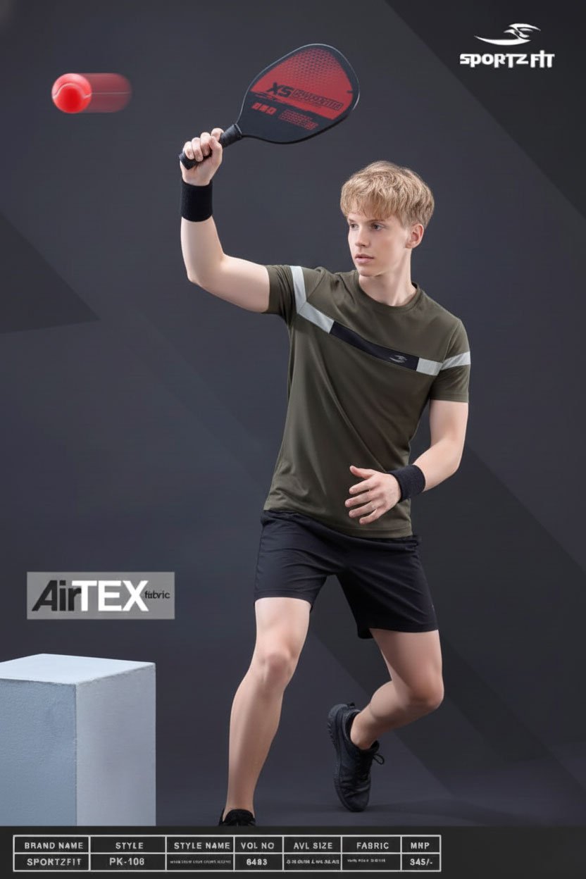 Men Round Neck T-Shirt - Olive Green | L | SBT47